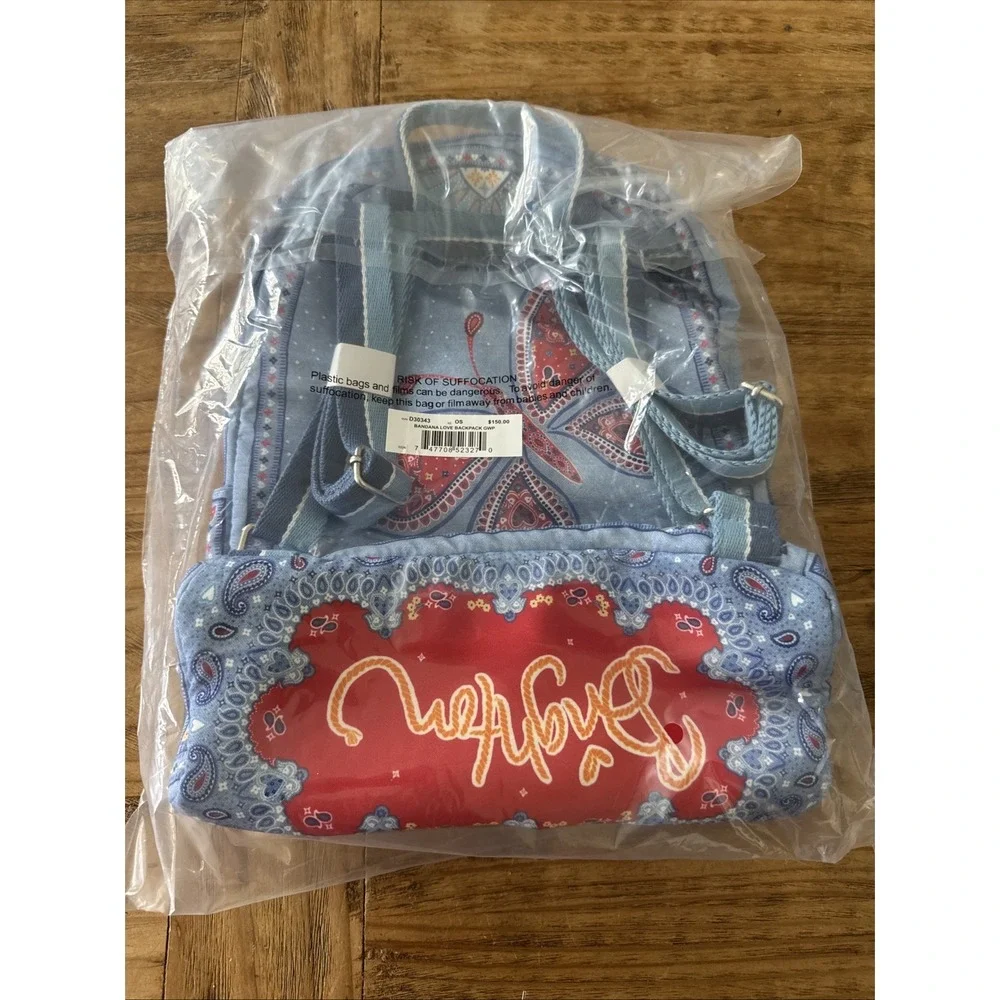 Brighton Blue Bandana Love Print Backpack NWT with Tags
